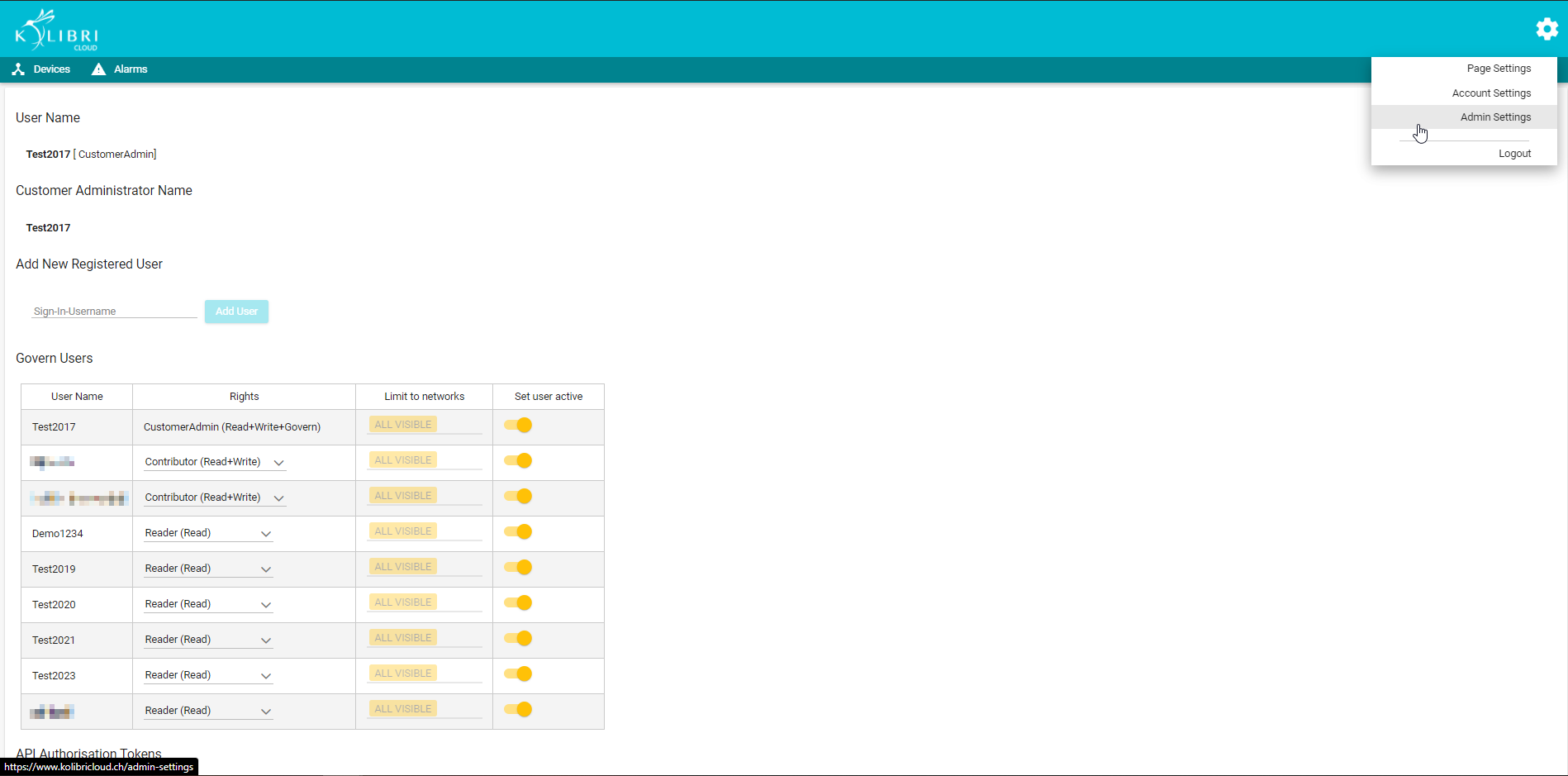 Administrator Settings