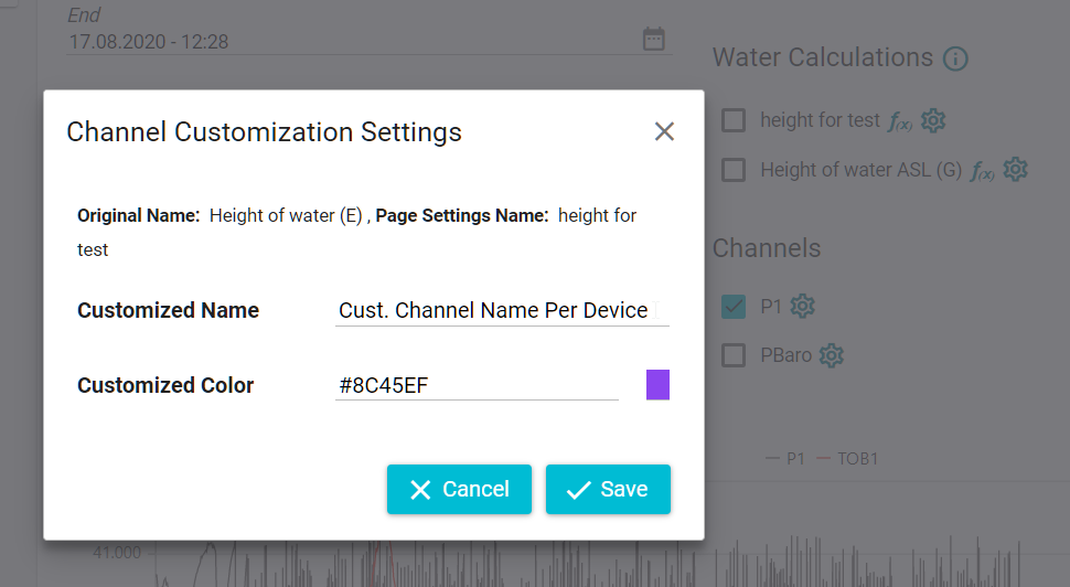 Individual channel customizations