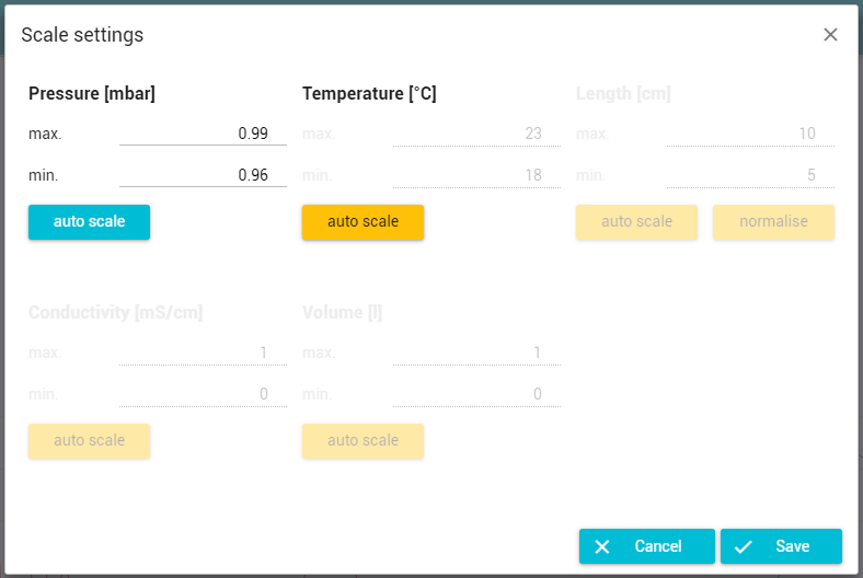 New layout for scale settings