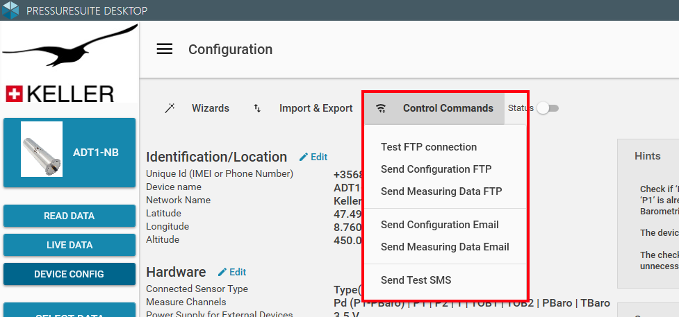 Cellular Control Commands