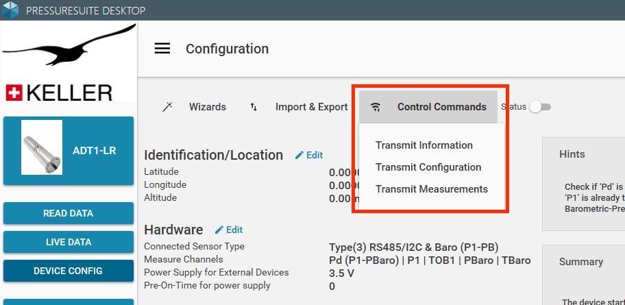 LoRa Transmit Commands