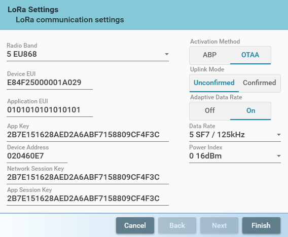 LoRa Settings Wizard