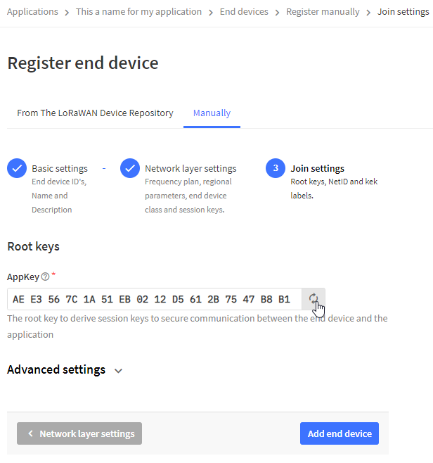 TTN V3 Add a Device 4