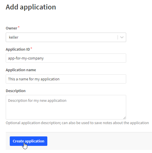 Create a TTN V3 Application