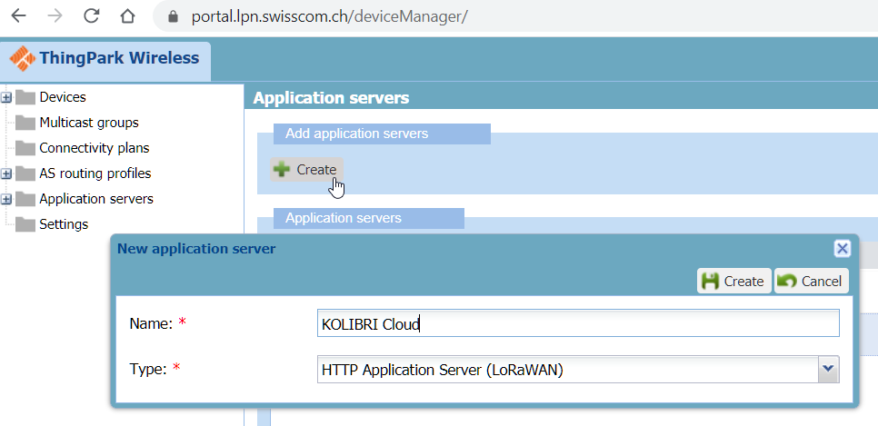 Create an application server