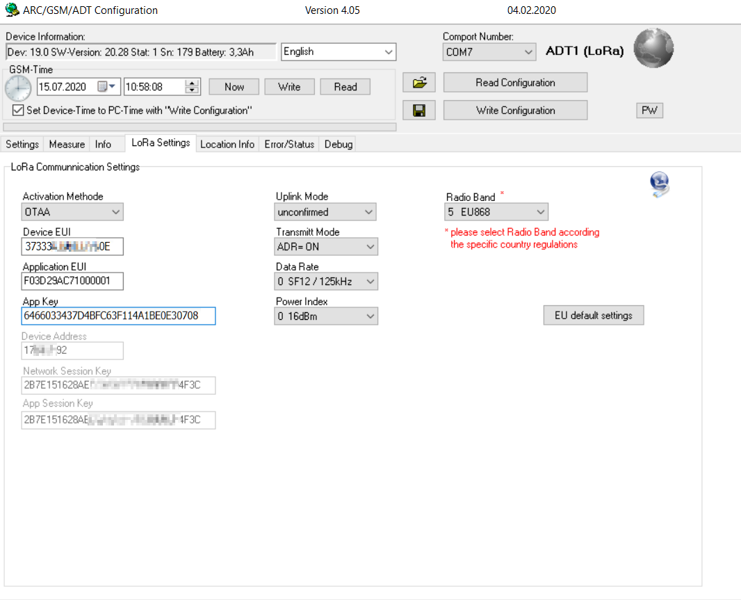 Configure a LoRa device 3